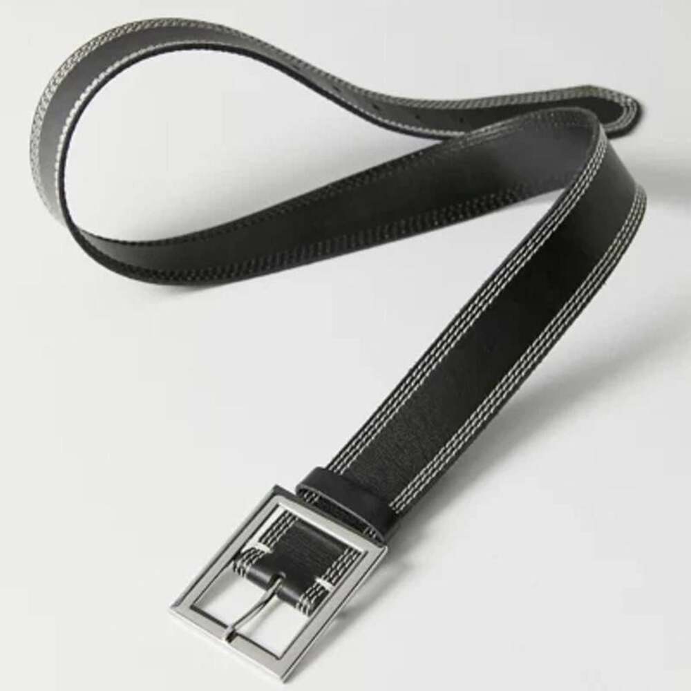 Urban Outfitters Double-Stitch Leather Belt Black Size M